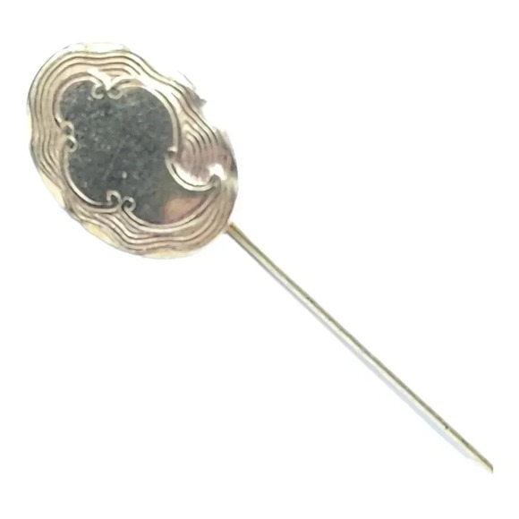 Art Nouveau Engraveable Engraved Metal Gold Tone Vintage Stick Pin - Picture 1 of 5